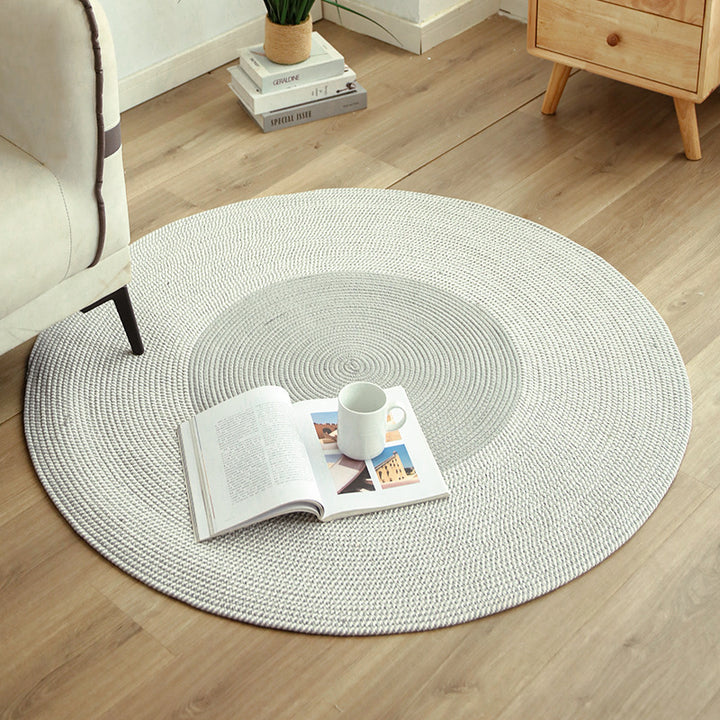 Round Jute Rug with Fringes Stornfield