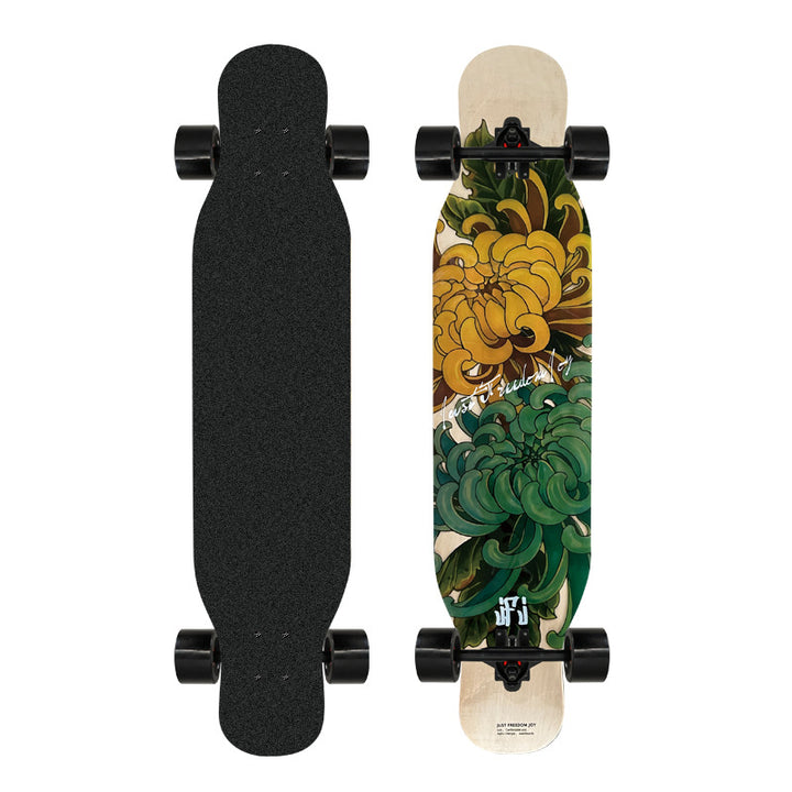 Artistic Lion-Emblazoned Longboard Stornfield