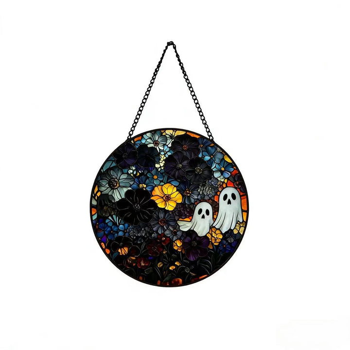 Decorative Skull Stained Glass Wall Art Stornfield