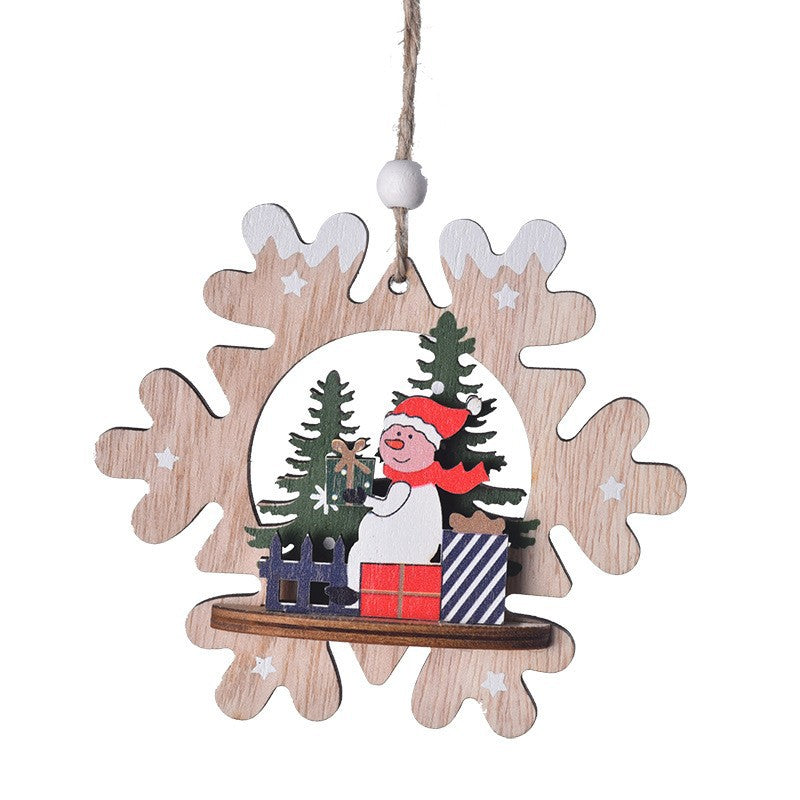 Festive Wooden Christmas Ornament Set