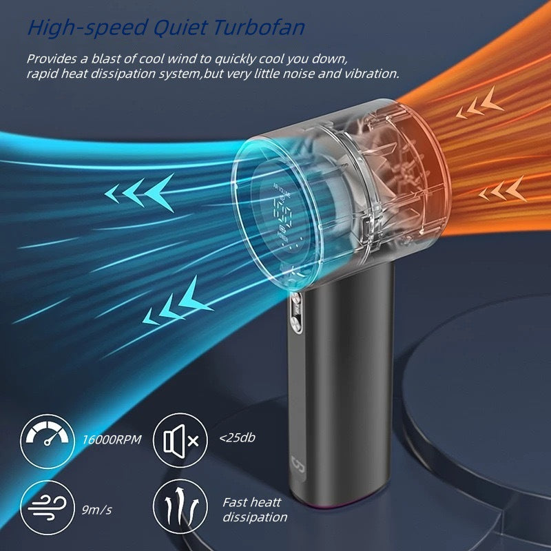 Women Portable Hand Fan with Digital Display and Variable Speed Control Stornfield