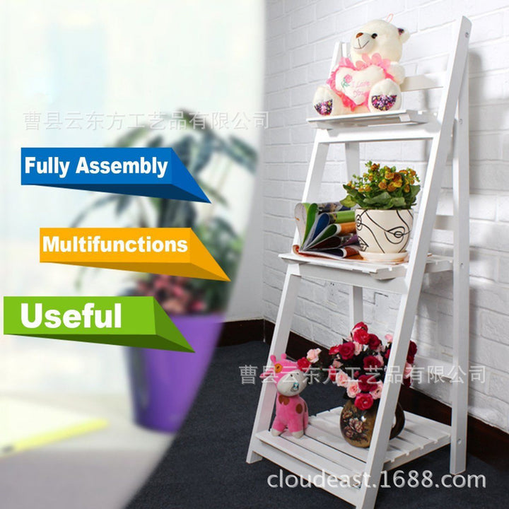 Multi-Tiered Wooden Ladder Shelf Stornfield