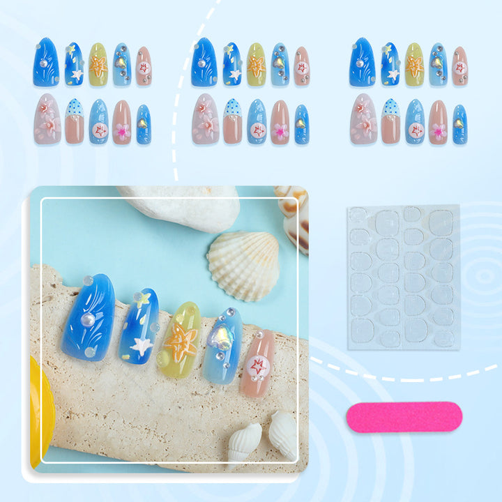 Decorative Floral Press-On Nail Art Stornfield