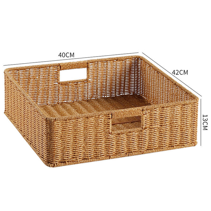 Handwoven Storage Basket with Cutout Handles Stornfield