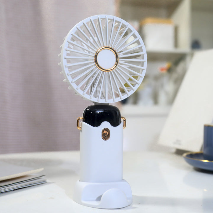 Women's Portable Hand Fan with Integrated Spray Function and USB Charging Option Stornfield
