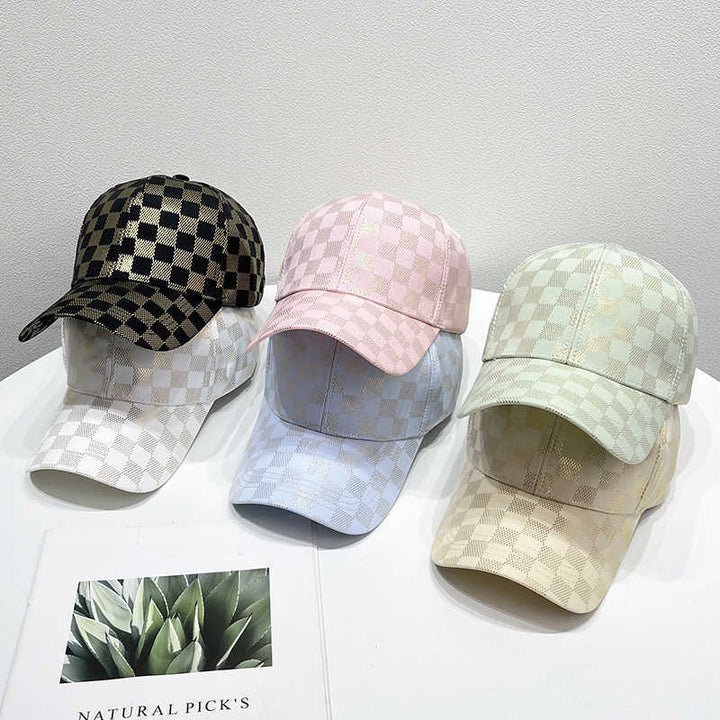 Women's Stylish Checkered Pattern Baseball Cap Stornfield