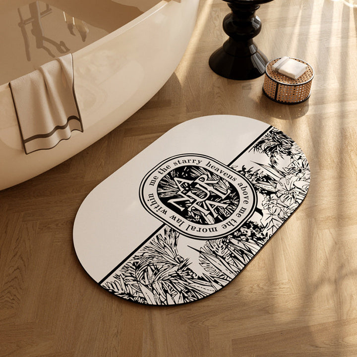 Vintage Patterned Bathroom Mat Stornfield