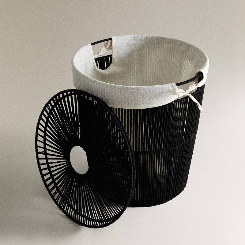 Stylish laundry basket with decorative cover Stornfield