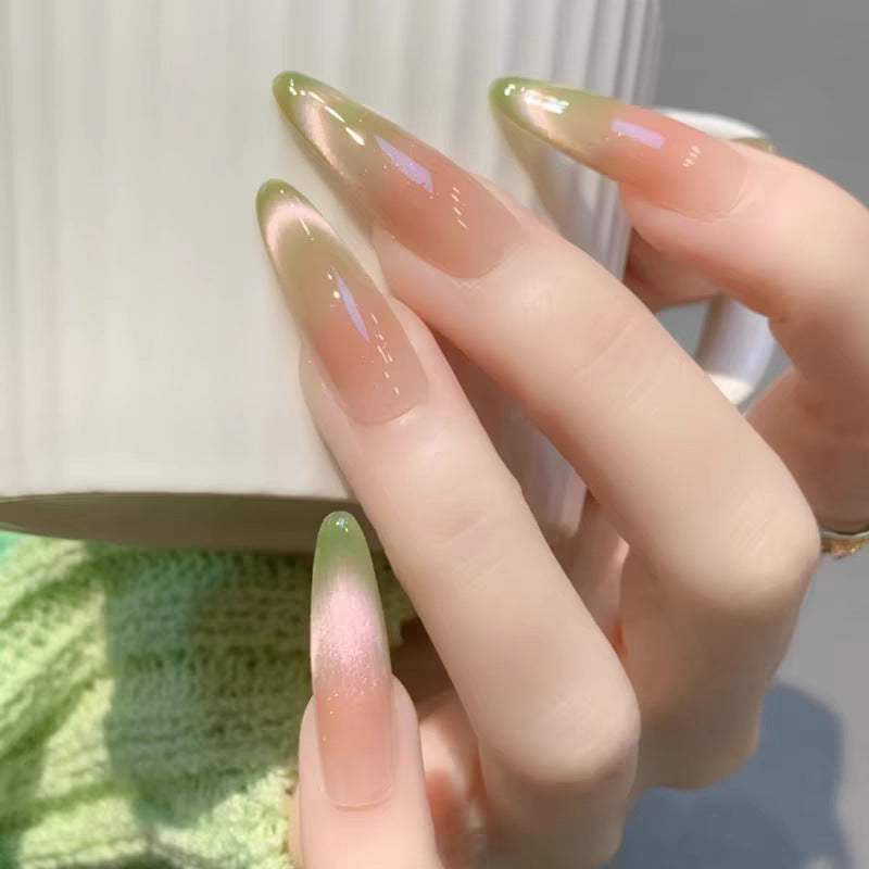 Artistic Long Stiletto Press-On Nail Set with Bow and Gemstone Accents Stornfield