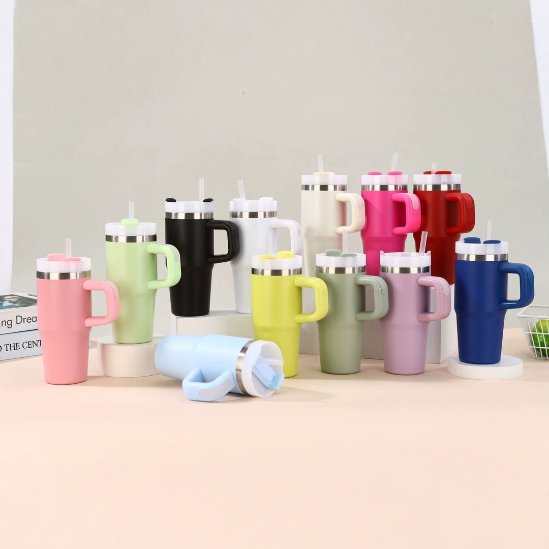 Unisex noble insulated cup with practical straw Stornfield