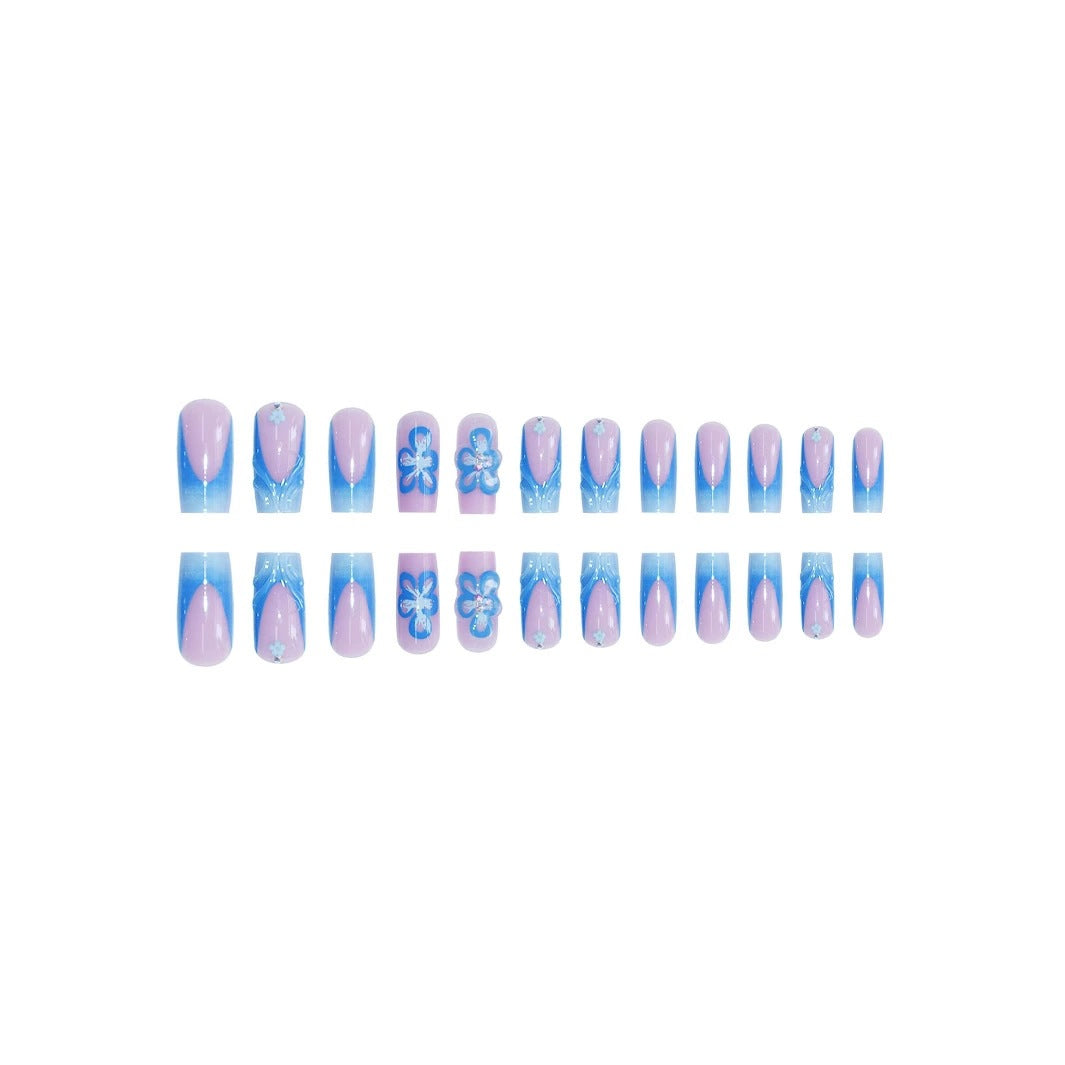Artistic Floral Acrylic Press-On Nails Stornfield