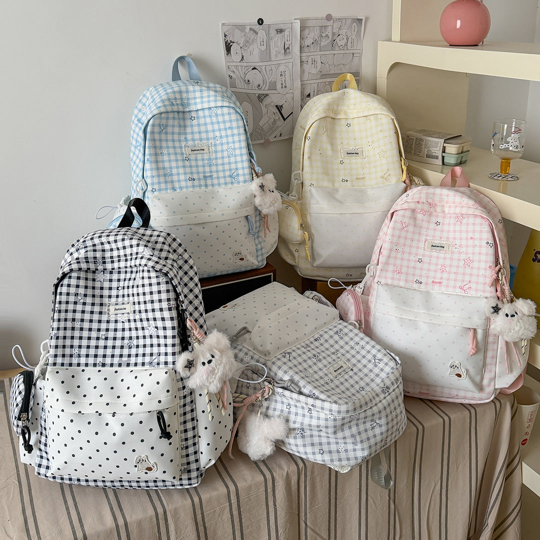 Stylish Checks Print Casual Backpack Stornfield