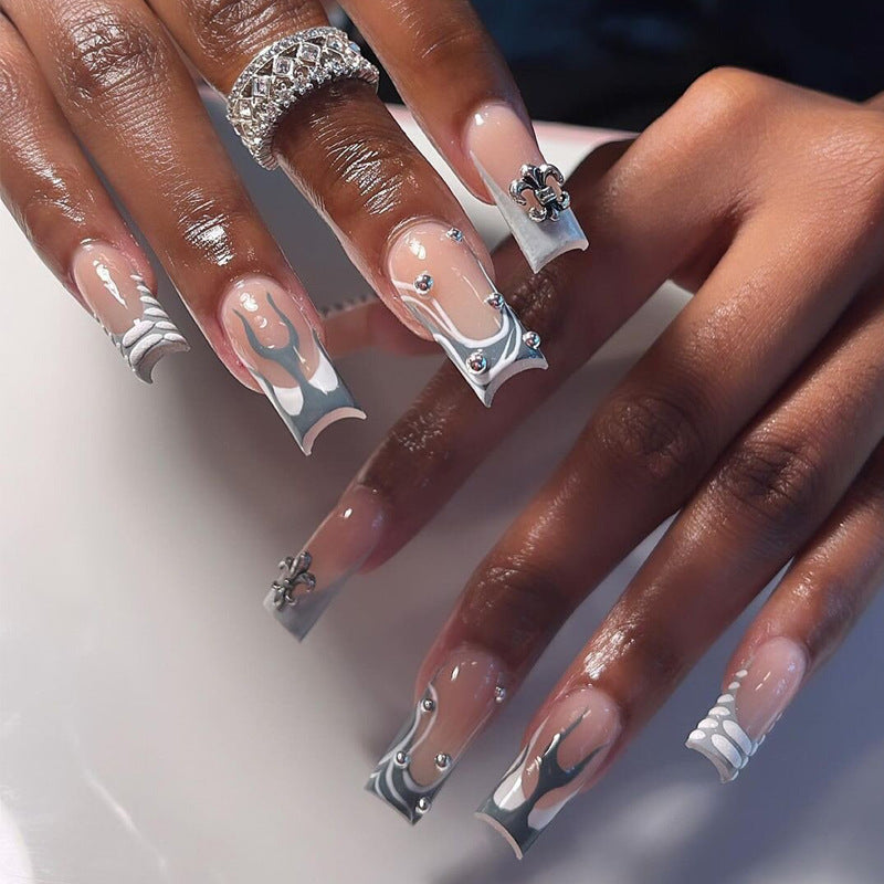 Decorative Press-On Nails with Artistic Design Elements Stornfield