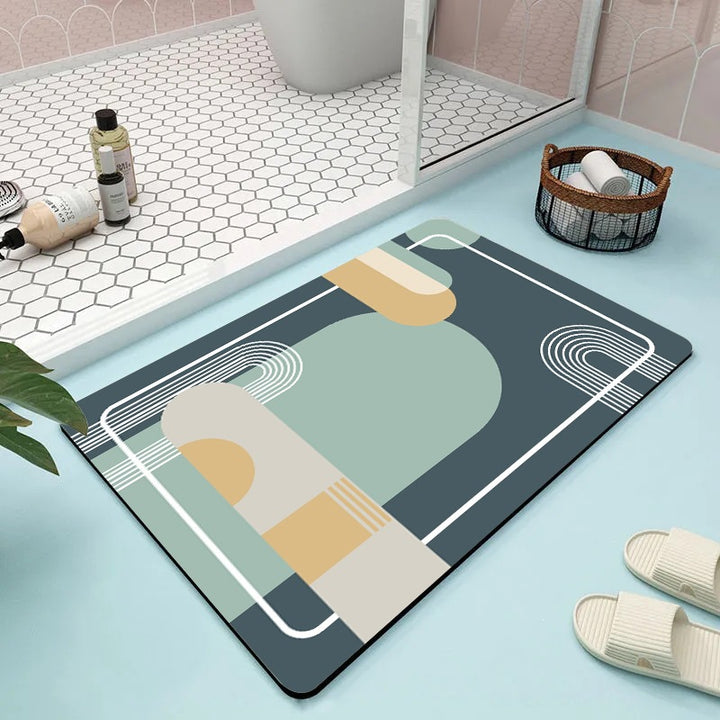 Abstract Floral Bathroom Mat