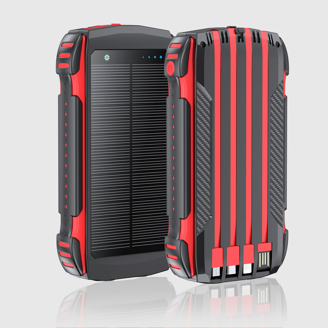Robust Solar Power Bank with Integrated LED Lighting Stornfield