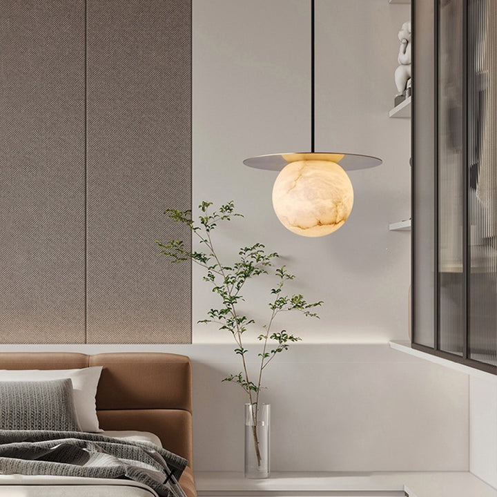 Modern Marble Sphere Pendant Light