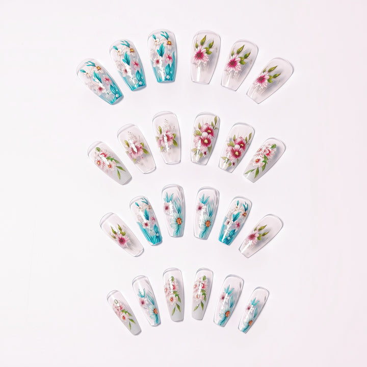 Artificial nail design with floral accents Stornfield