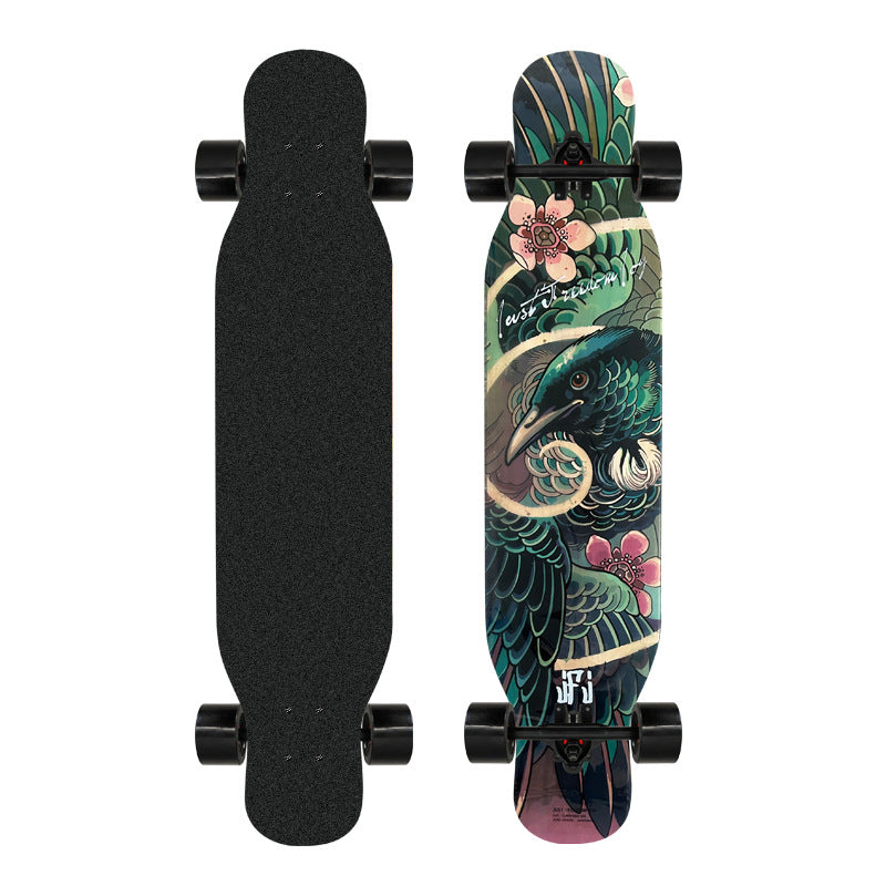 Artistic Lion-Emblazoned Longboard Stornfield