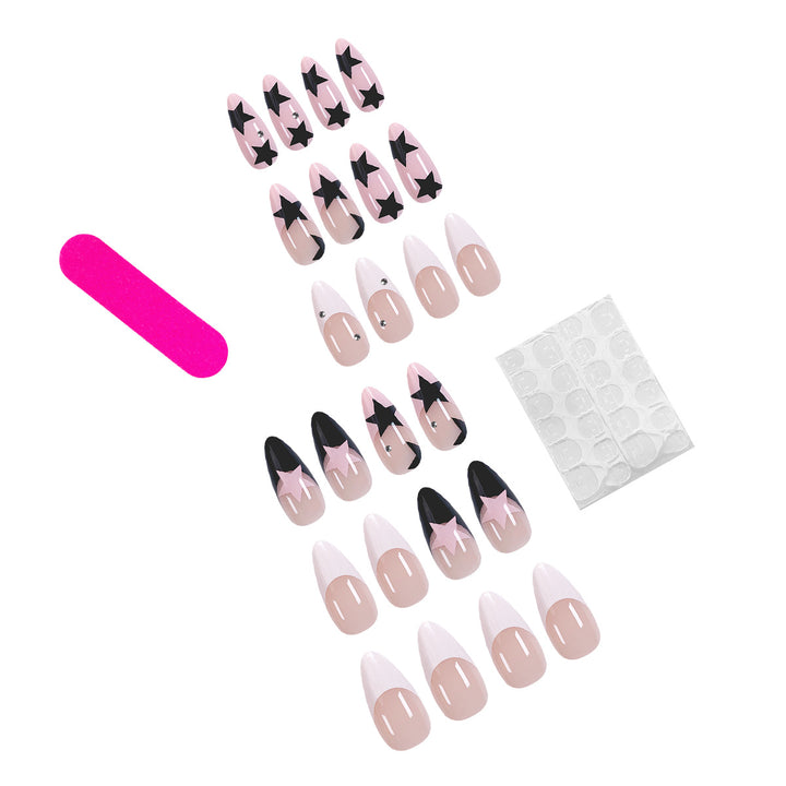 Artistic stiletto nails with star motif Stornfield