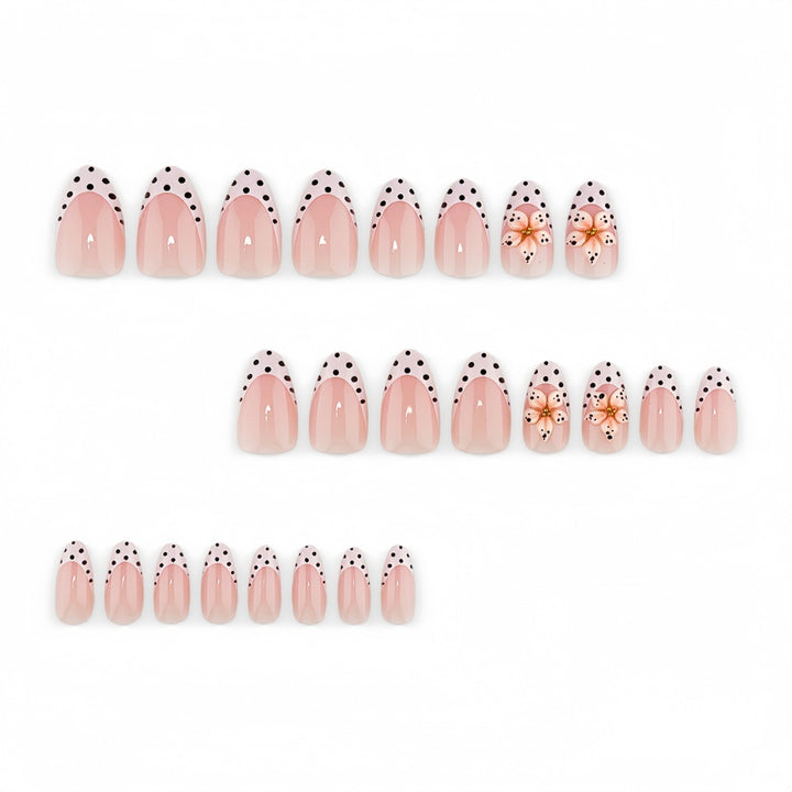 Art Nails in Elegant Flower and Dot Design Stornfield