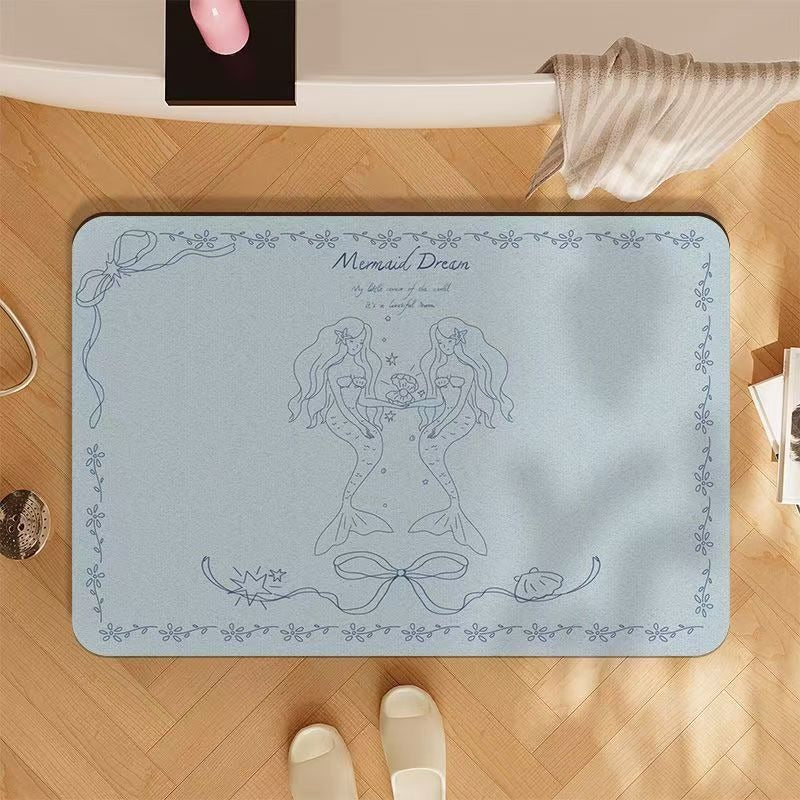 Mermaid-Themed Bath Mat