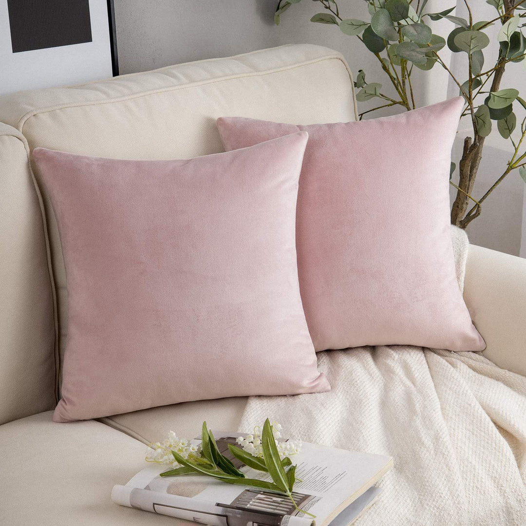 Plush Velvet Lumbar and Square Throw Pillow Covers