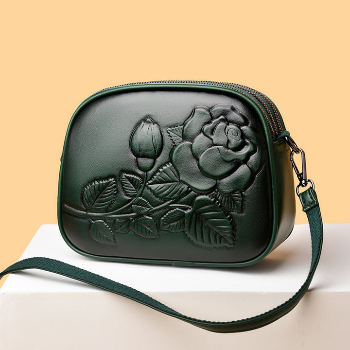 Floral Embossed Crossbody Bag