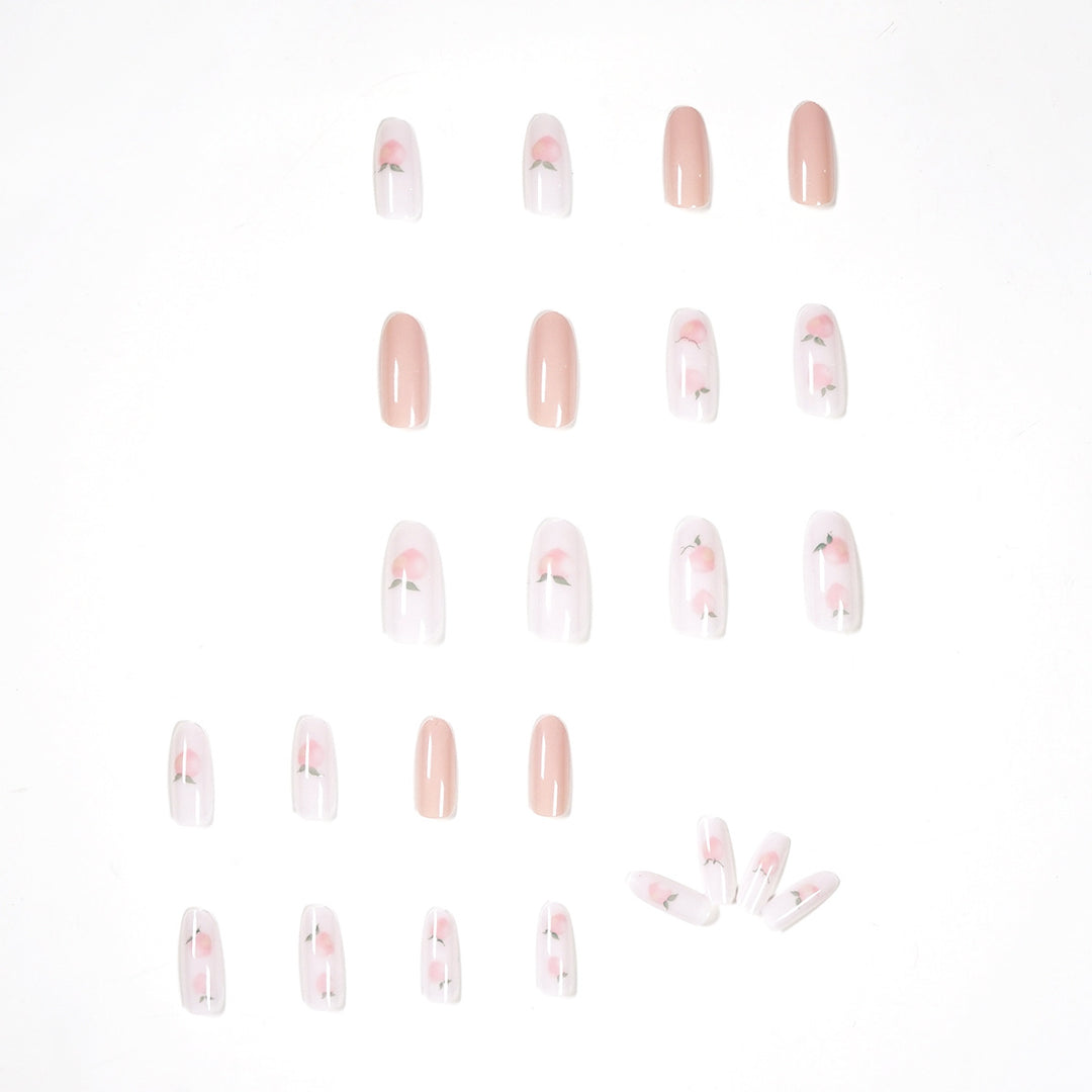 Elegant artificial nails with filigree rose design Stornfield