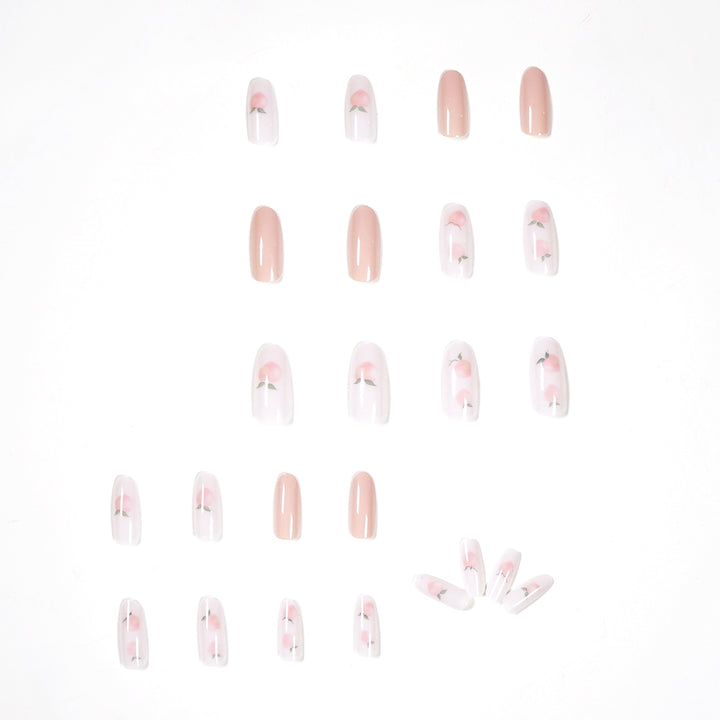 Elegant artificial nails with filigree rose design Stornfield