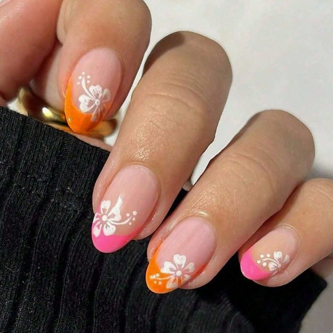 Floral Ombre Nail Art Enhancements Stornfield