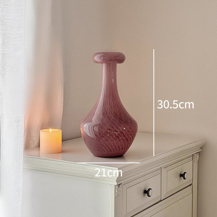 Contemporary Blown-Glass Hourglass Accent Vase Stornfield
