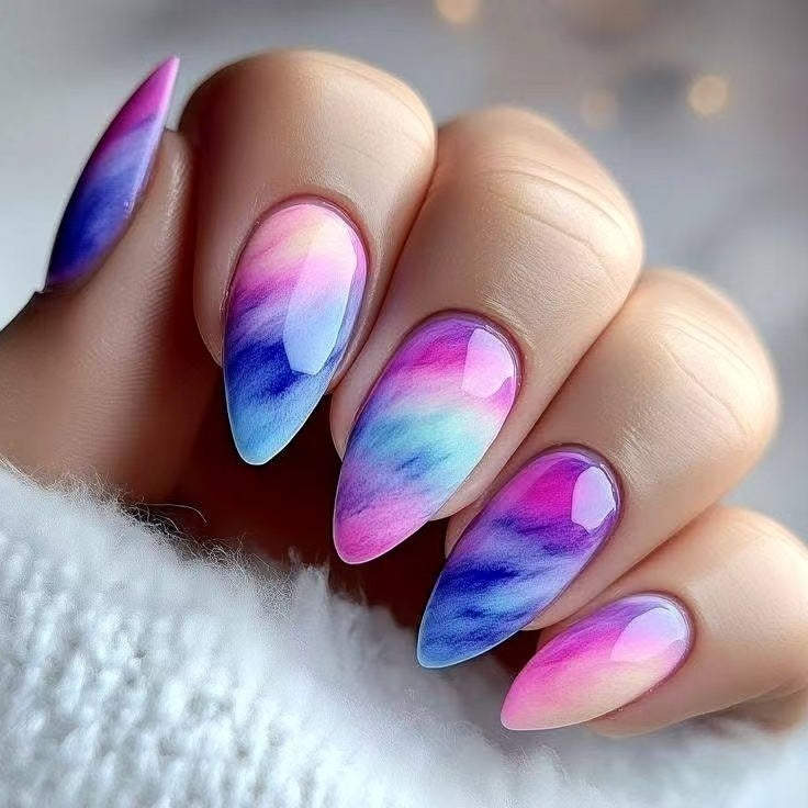 Creative Artificial Nails in Modern Ombre Design Stornfield