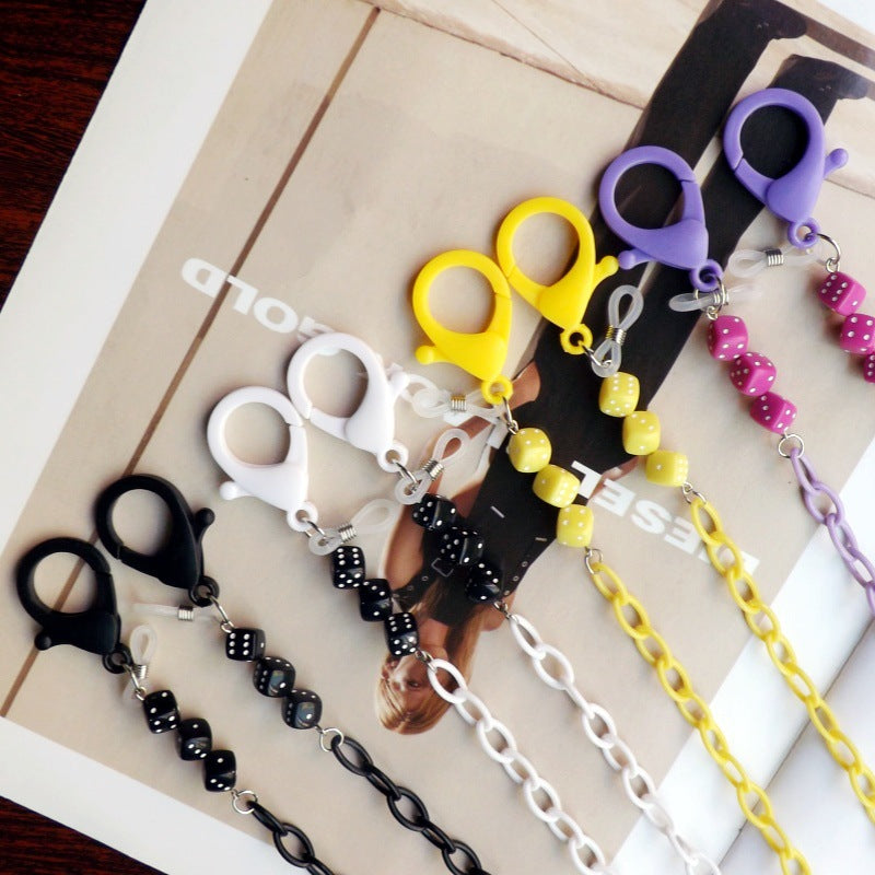 Fashionable glasses holder chain made of plastic with colorful beads Stornfield