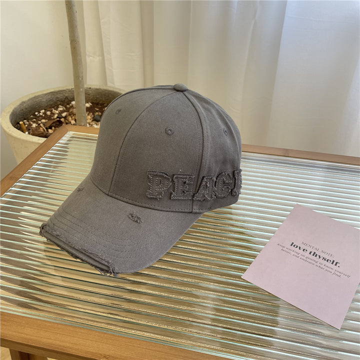 Women's Distressed Graphic Peace Baseball Cap Stornfield