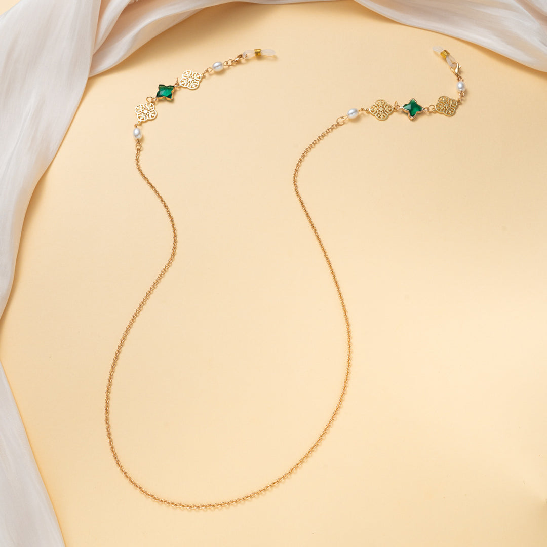 Elegant Gemstone and Pearl Eyewear Chain Stornfield