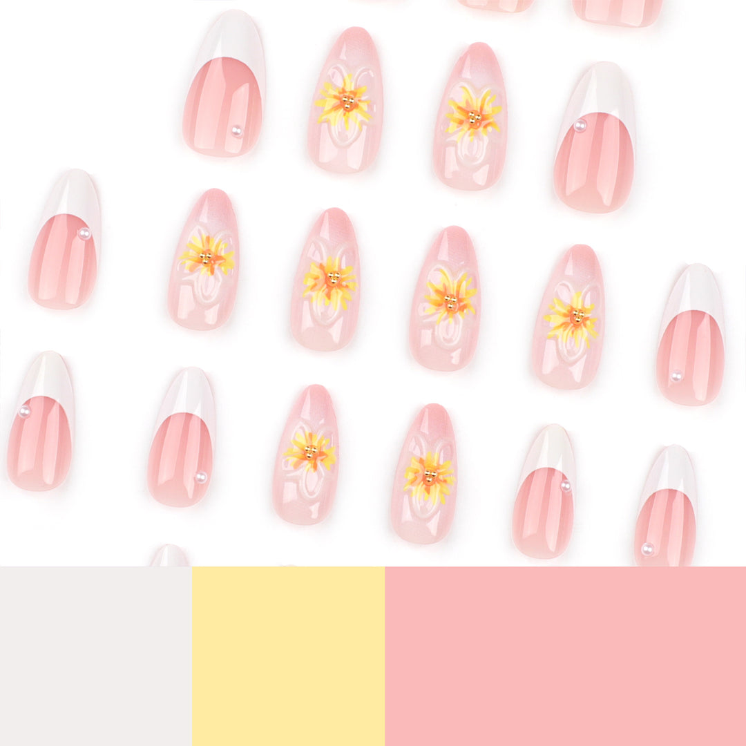 Artistic Stiletto Nails with Floral Accents Stornfield
