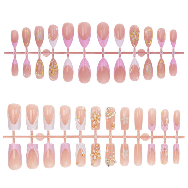 Elegant artificial nails with floral design Stornfield