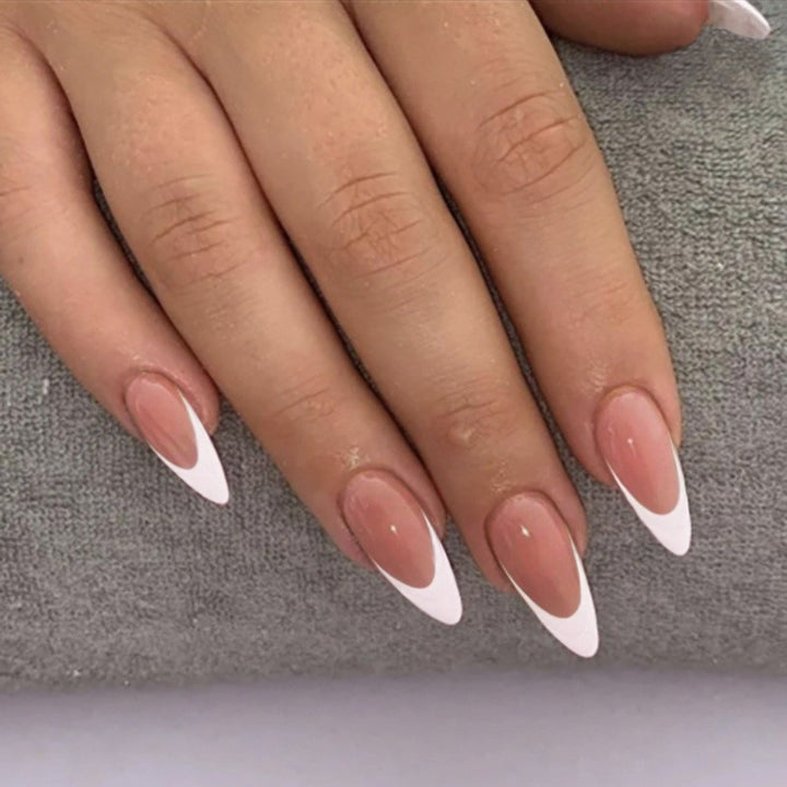 Elegant Stiletto Press-On Nails with Elegant French Tip Design Stornfield