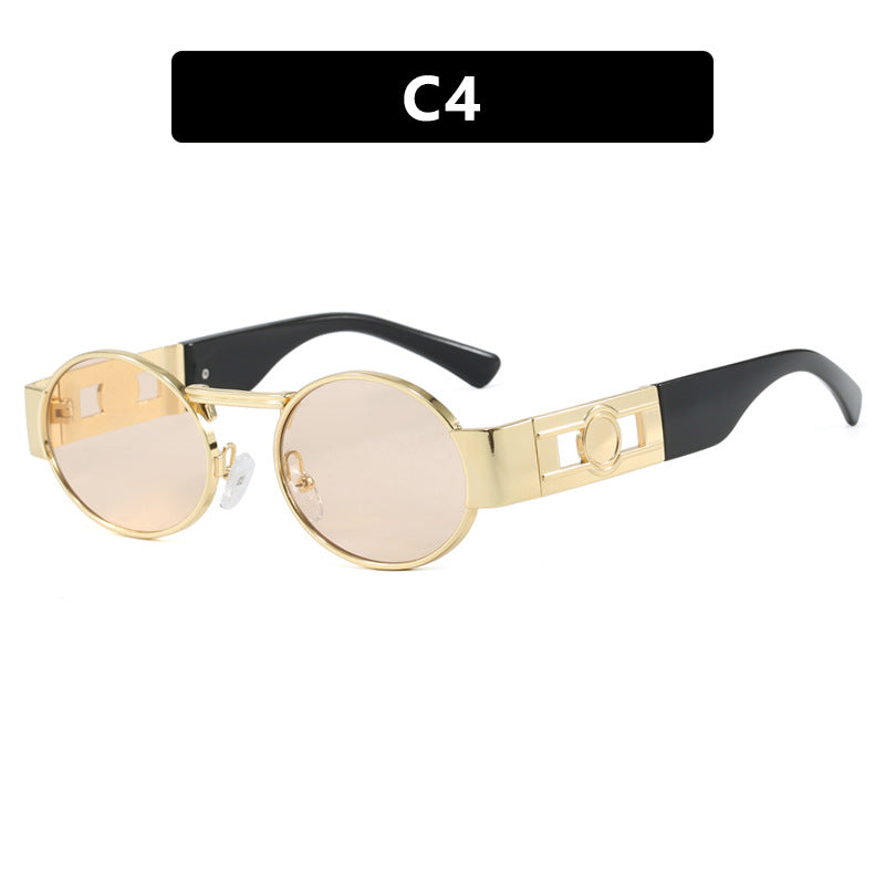 Ladies round sunglasses with fashionable metal frame and UV protection Stornfield