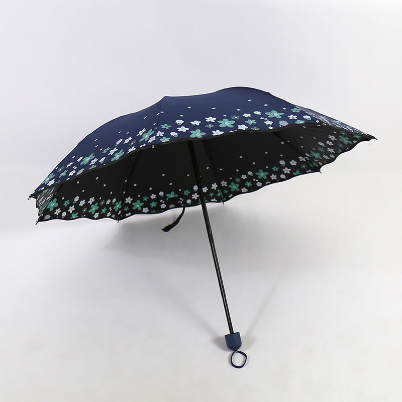Women's Folding Umbrella with Detailed Floral Design Stornfield