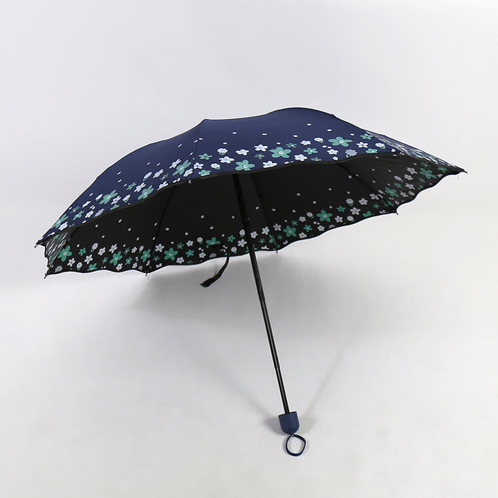 Women's Folding Umbrella with Detailed Floral Design Stornfield