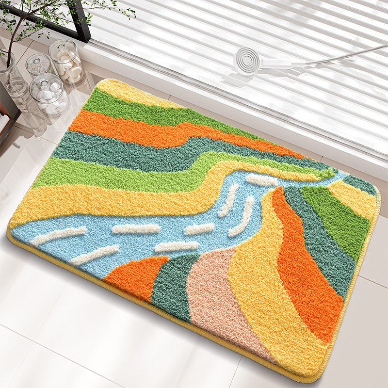 Abstract Landscape Bath Rug Stornfield