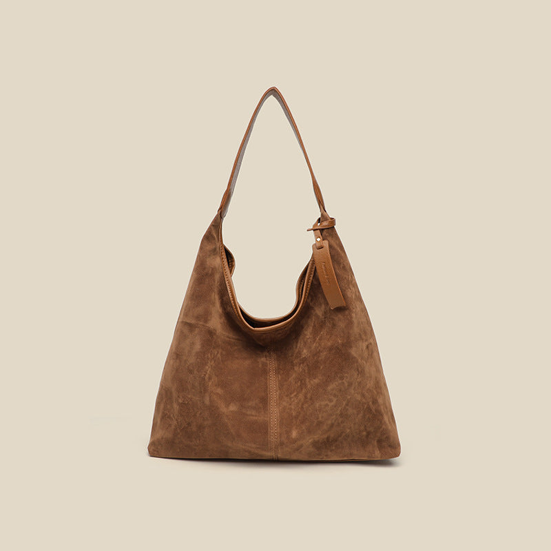 Suede Slouchy Shoulder Bag