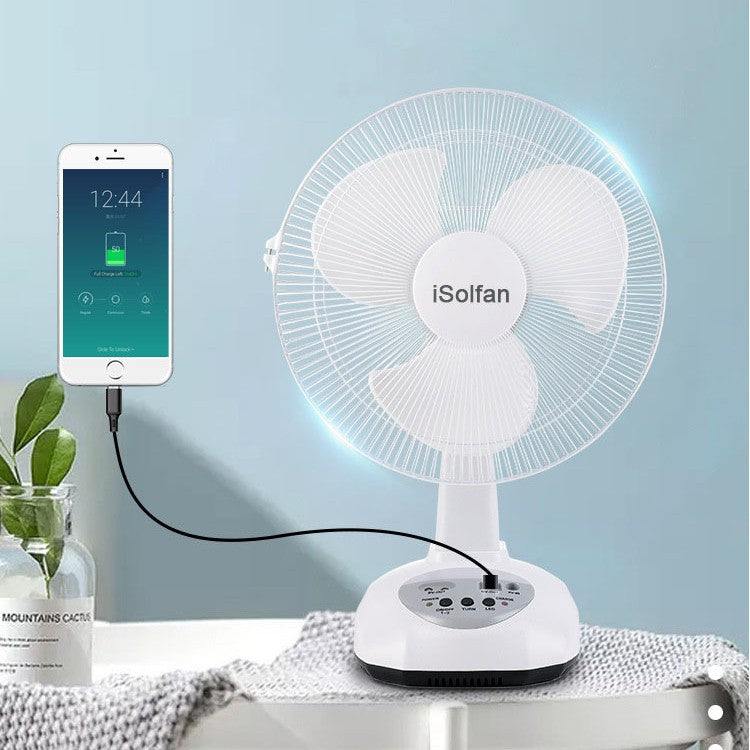 Women's portable solar-powered fan with integrated LED lighting Stornfield