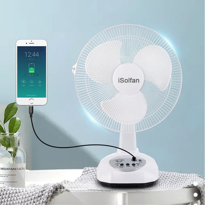 Women's portable solar-powered fan with integrated LED lighting Stornfield