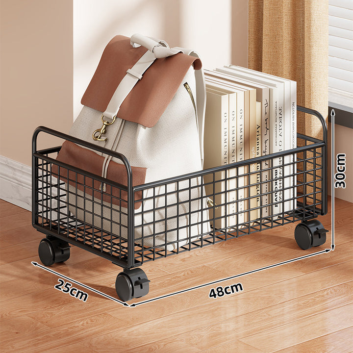 Vertical Grid-Mesh Double-Layer Desktop Book and Stationery Organizer