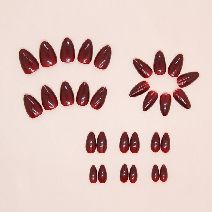 Elegant Glossy Almond Press-On Nail Tips Stornfield