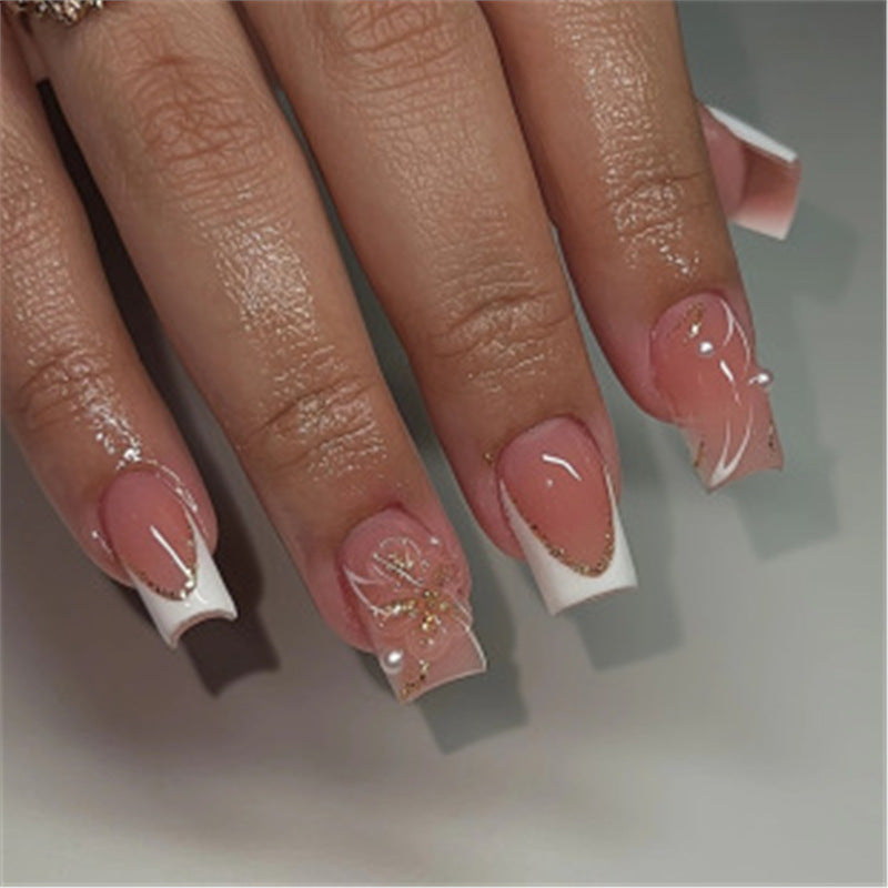 Artistic Press-On Nail Set with Premium Embellishments Stornfield