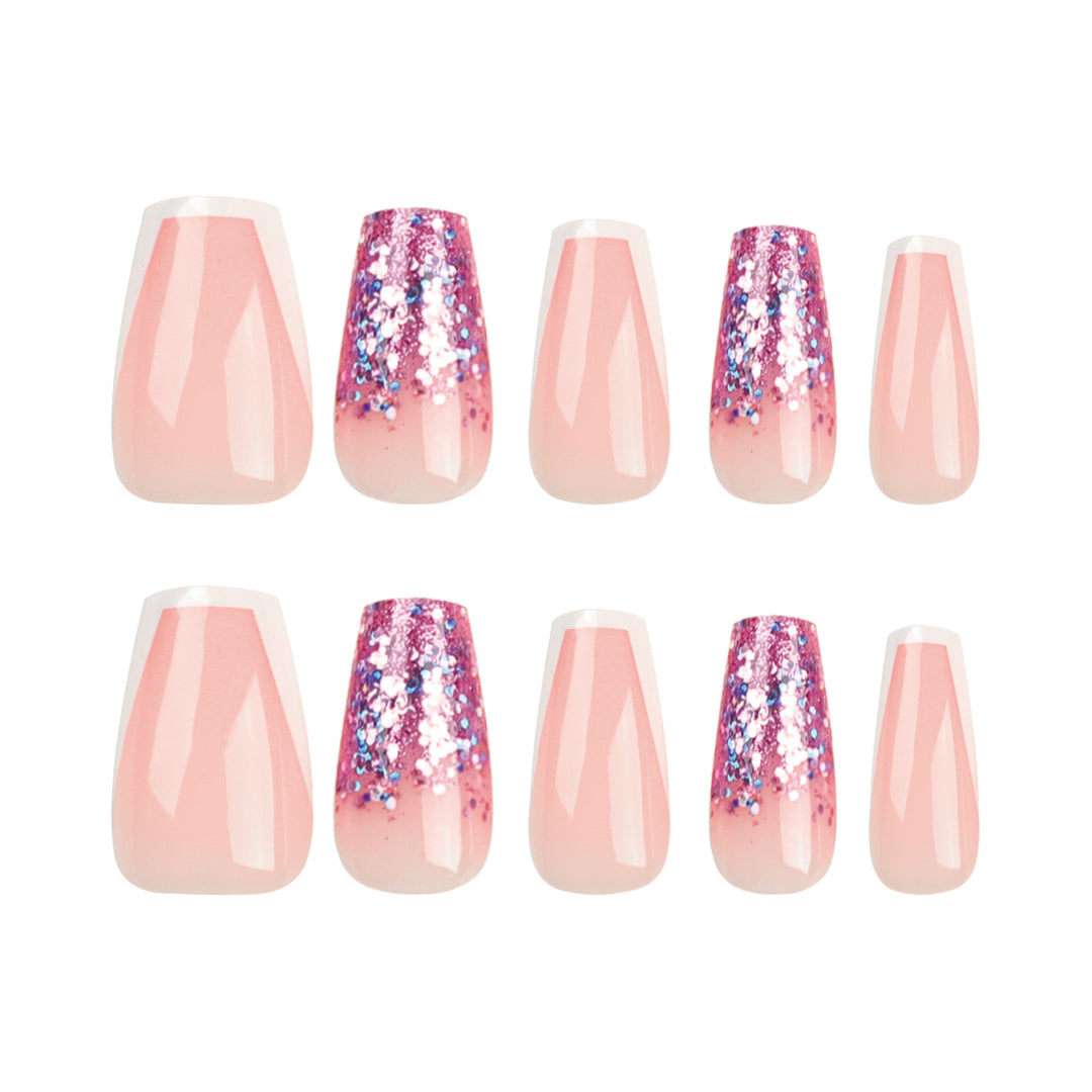 Glamorous glitter nails with elegant French tip design Stornfield