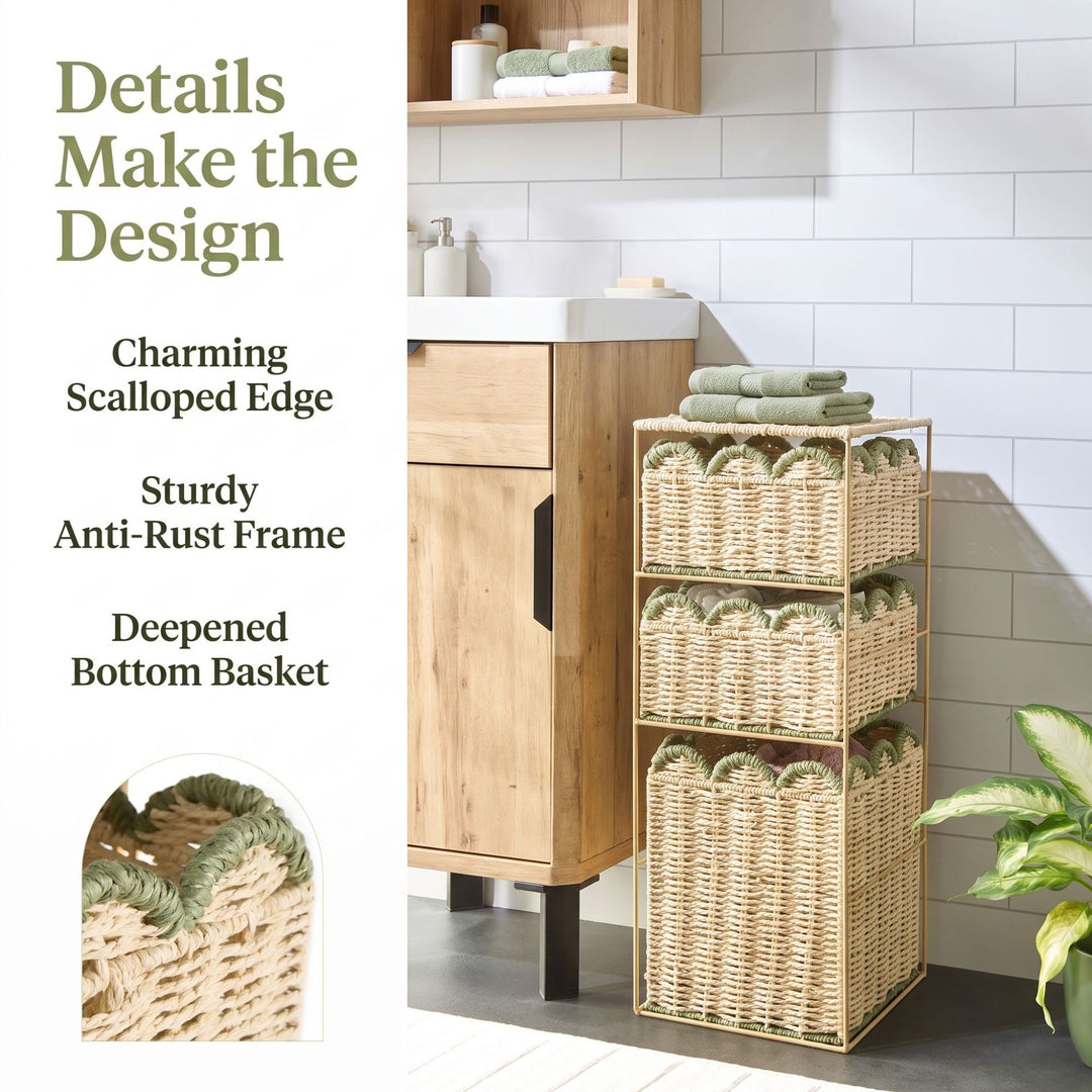 Stylish storage system with woven baskets Stornfield
